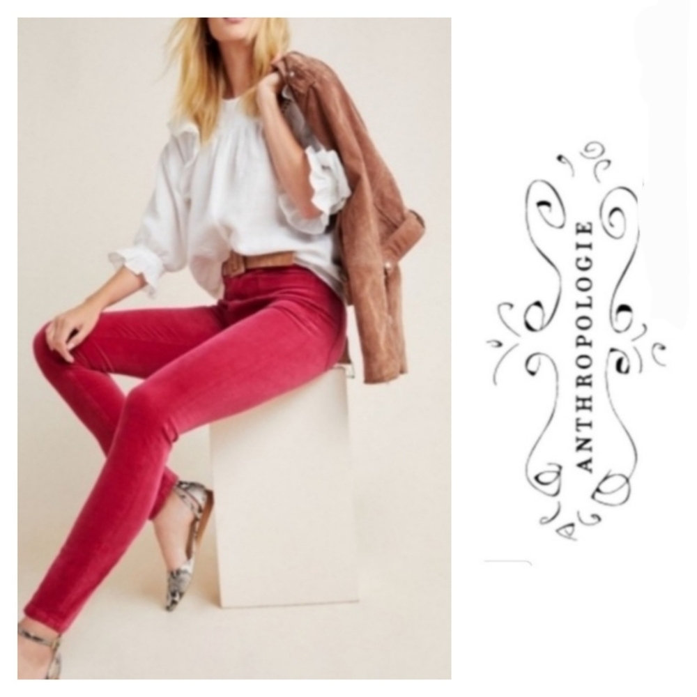 Anthropologie Pilcro Fushia Pink Stretch Corderoy Skinny Pant 32
